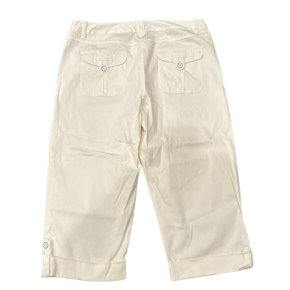 Chico's Women's Roll Up Cuff Capri Pants Off White Size 16 - Picture 2 of 8